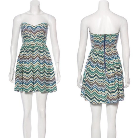 Parker Lily Quilted Strapless Sweetheart Smocked Dress - Picture 1 of 6